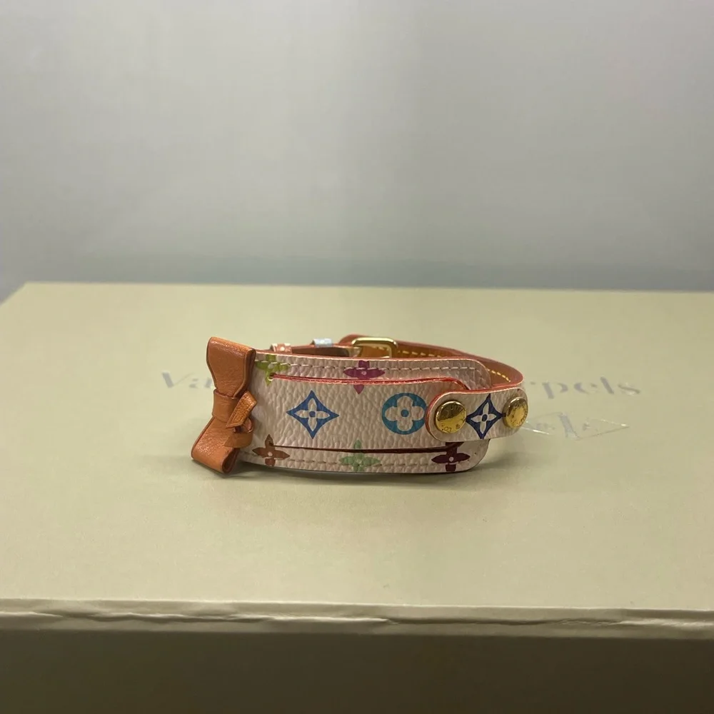 Louis Vuitton: Takashi Murakami Monogram Embellished Bracelet in White - Picture 8 of 8